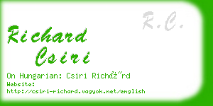 richard csiri business card